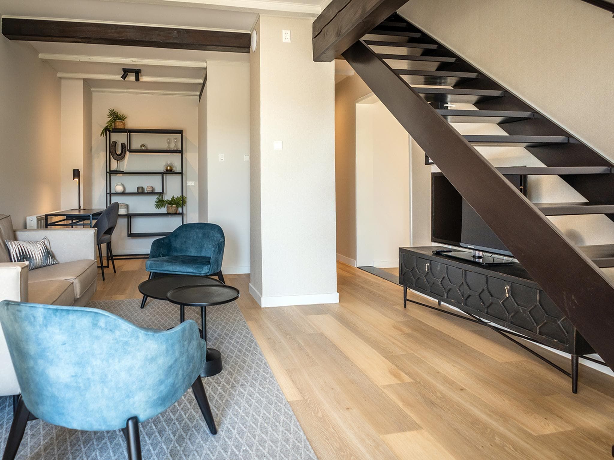 De woonkamer van App Hoeve Holland S5 in De Cocksdorp Texel