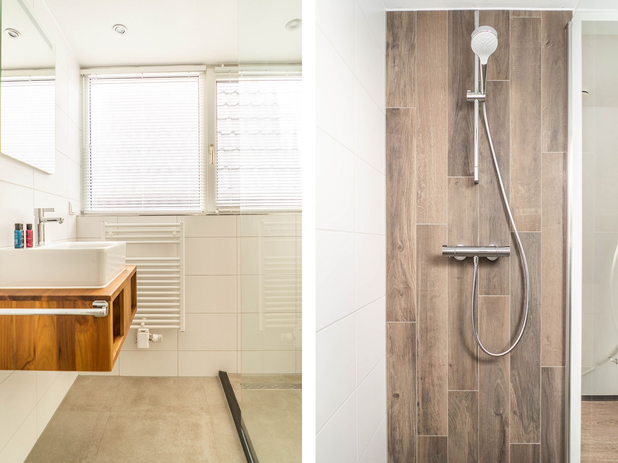 De badkamer van Bungalow van der Linde D-8b in De Cocksdorp Texel