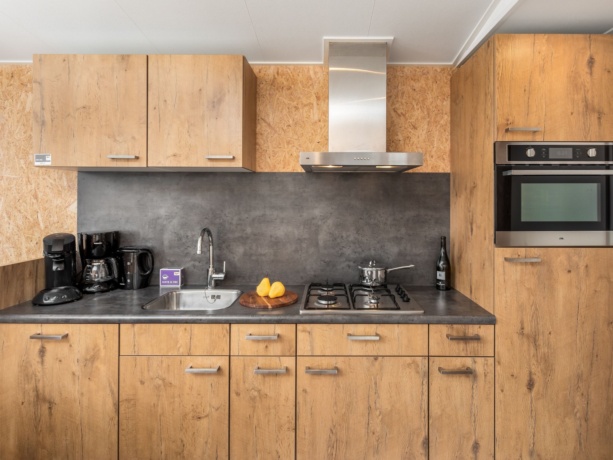 De keuken van Vakantiepark Hunzedal 12 in Borger