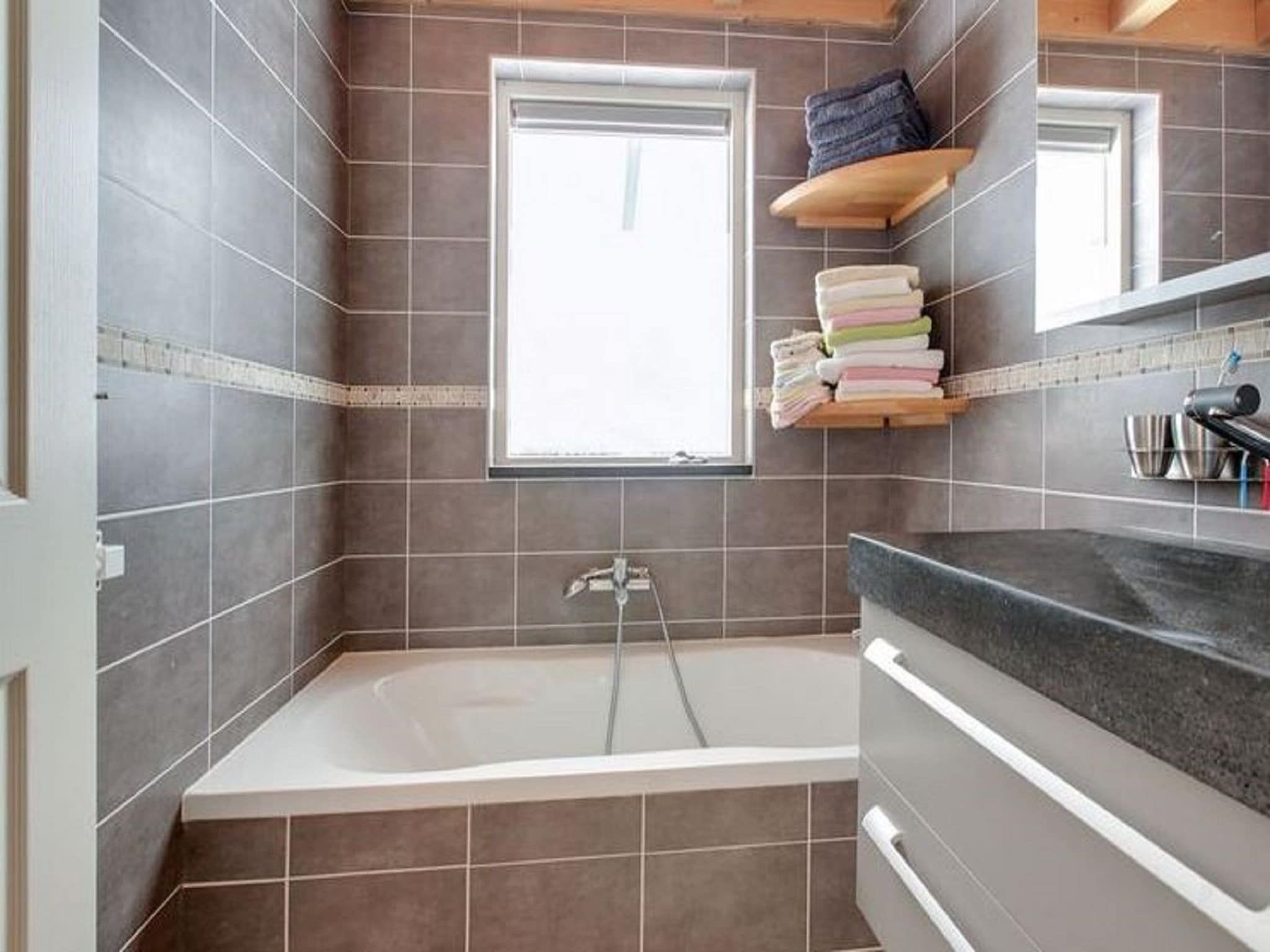 De badkamer van Prachtig vrijstaand huis met tuin op de Veluwe in Epe