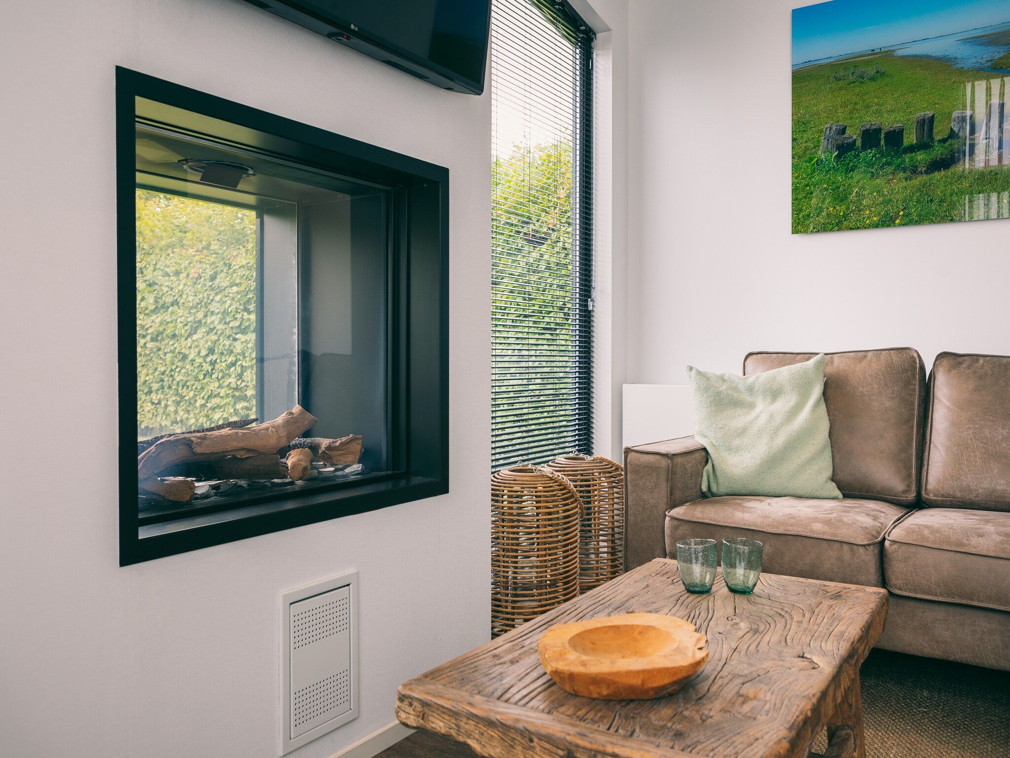 De woonkamer van Vakantiepark Zeedijk 1 in Herkingen