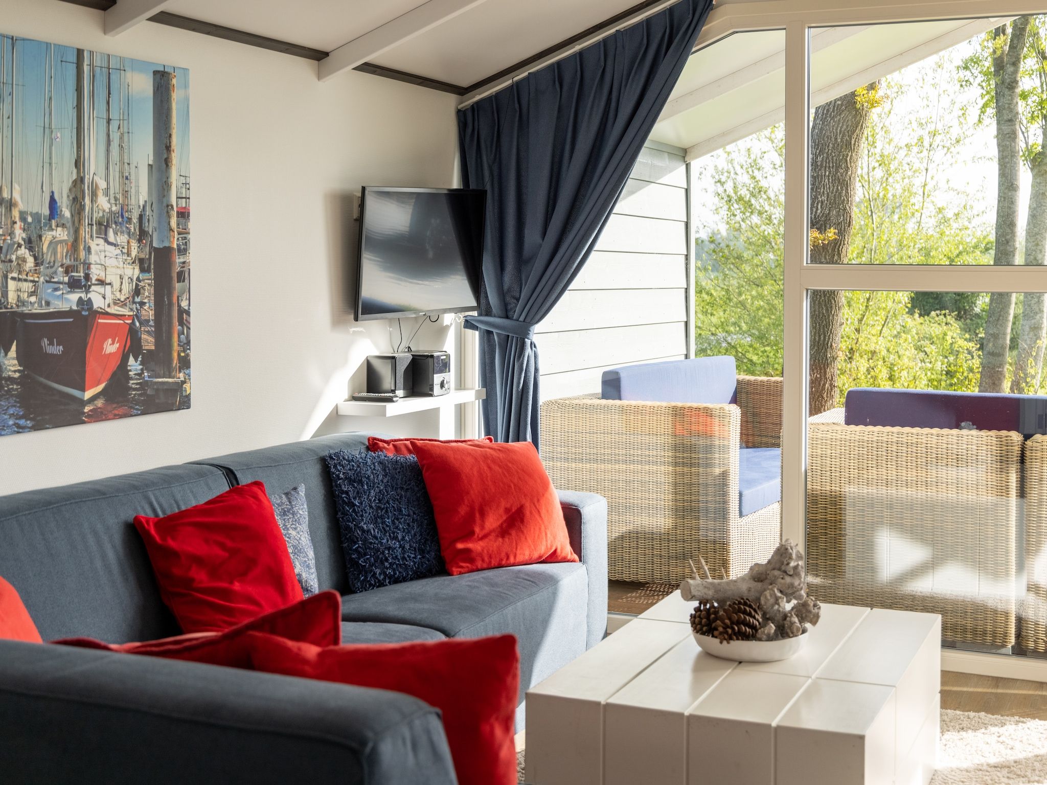 De woonkamer van Waterpark Terkaple 2 in Terkaple