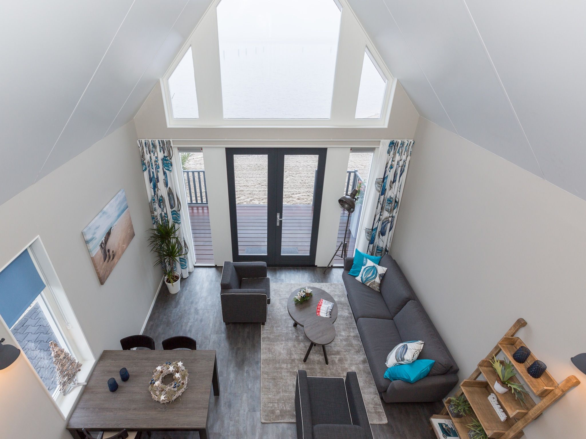 De woonkamer van Waterpark Langelille 1 in Langelille