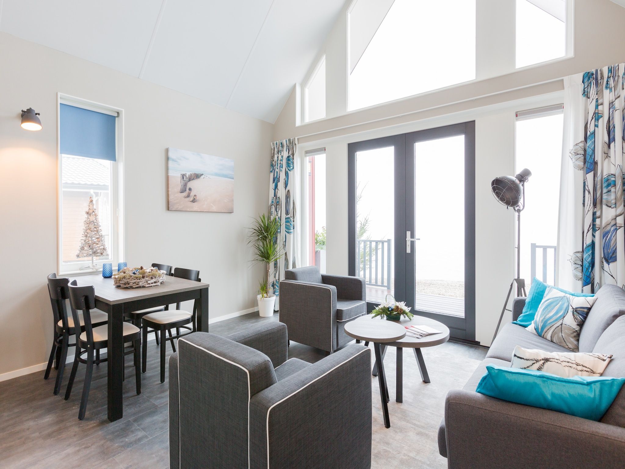 De woonkamer van Waterpark Langelille 1 in Langelille