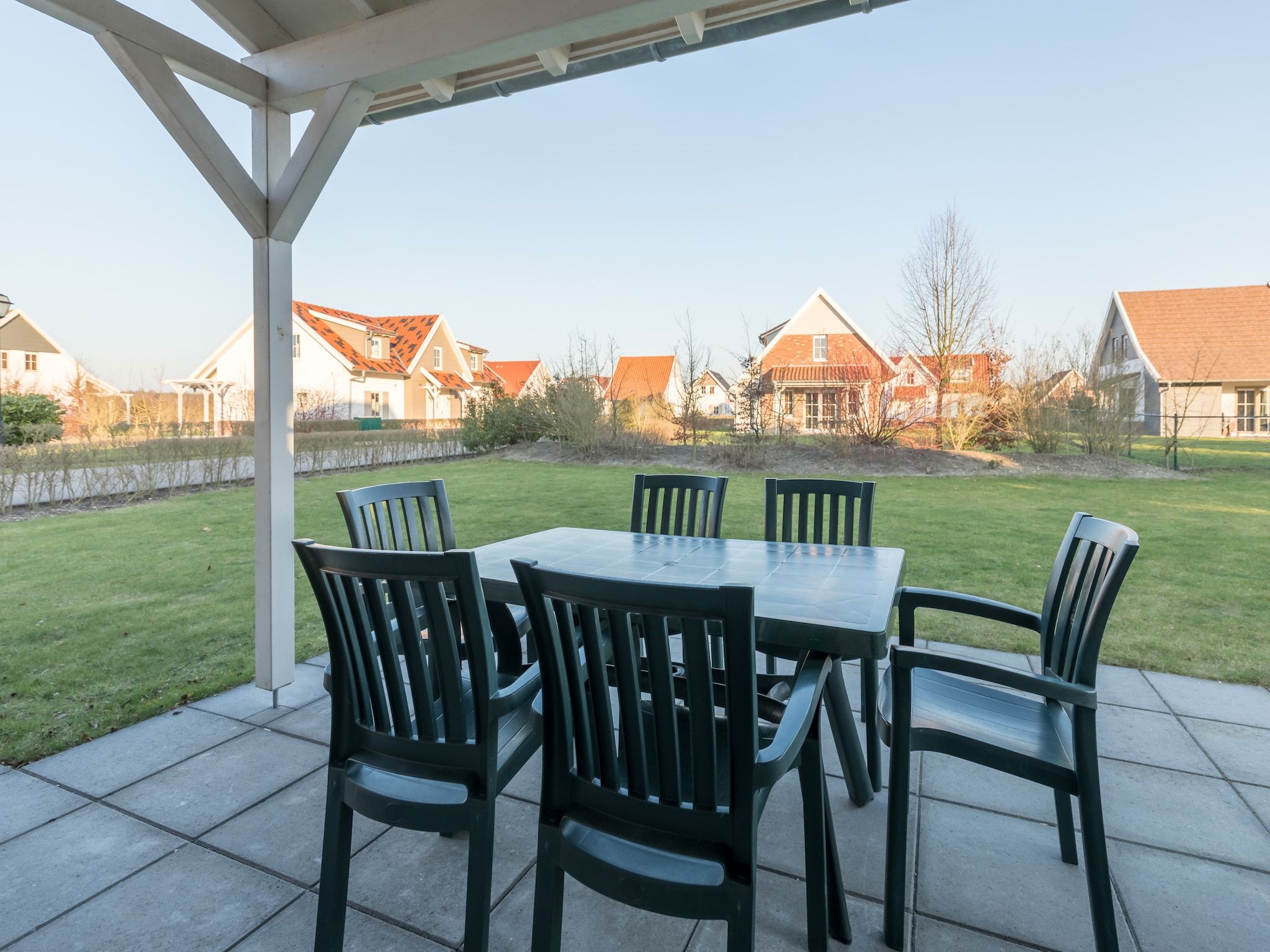 Het terras van Résidence Klein Vink 7 in Arcen