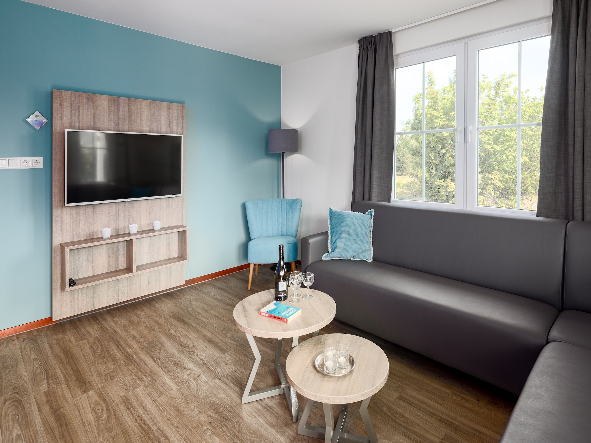 De woonkamer van Résidence Klein Vink 7 in Arcen