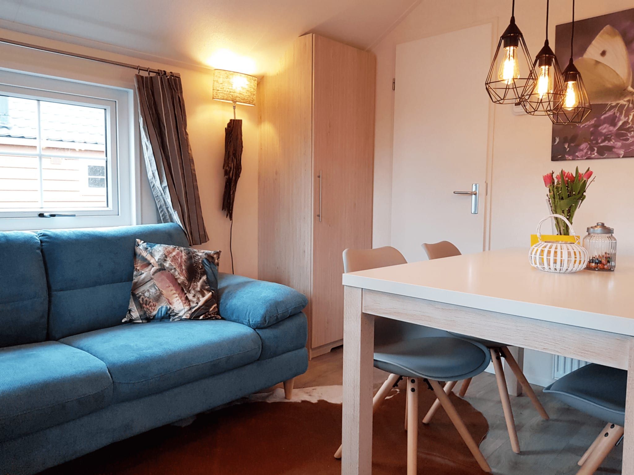 De woonkamer van Vakantiepark Mölke 24 in Zuna