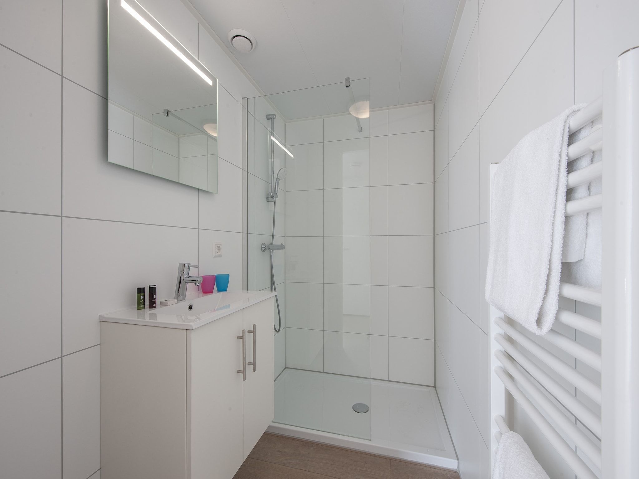 De badkamer van Bospark 't Wolfsven 9 in Mierlo