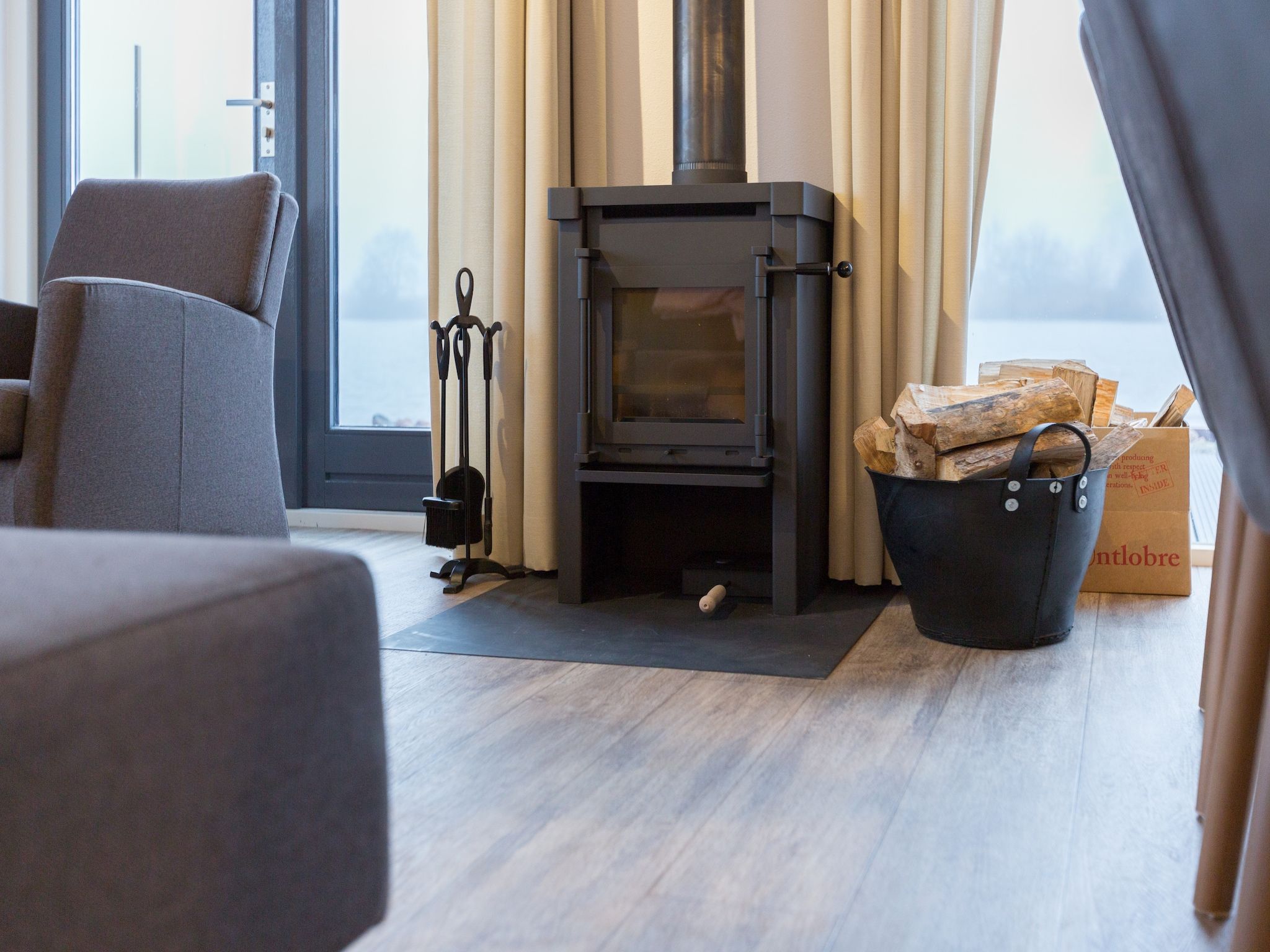 De woonkamer van Waterpark Langelille 2 in Langelille