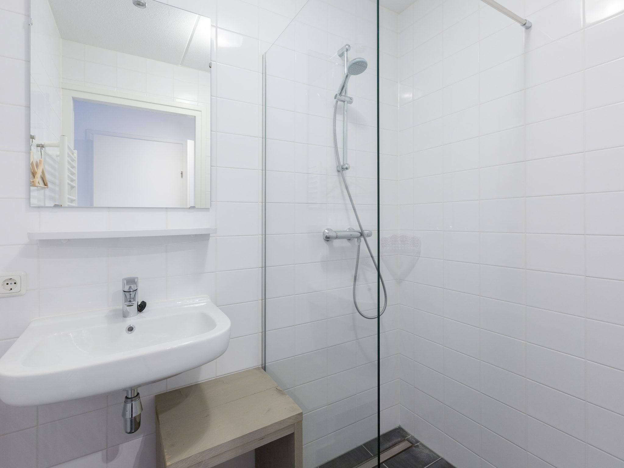 De badkamer van Waterpark Langelille 2 in Langelille