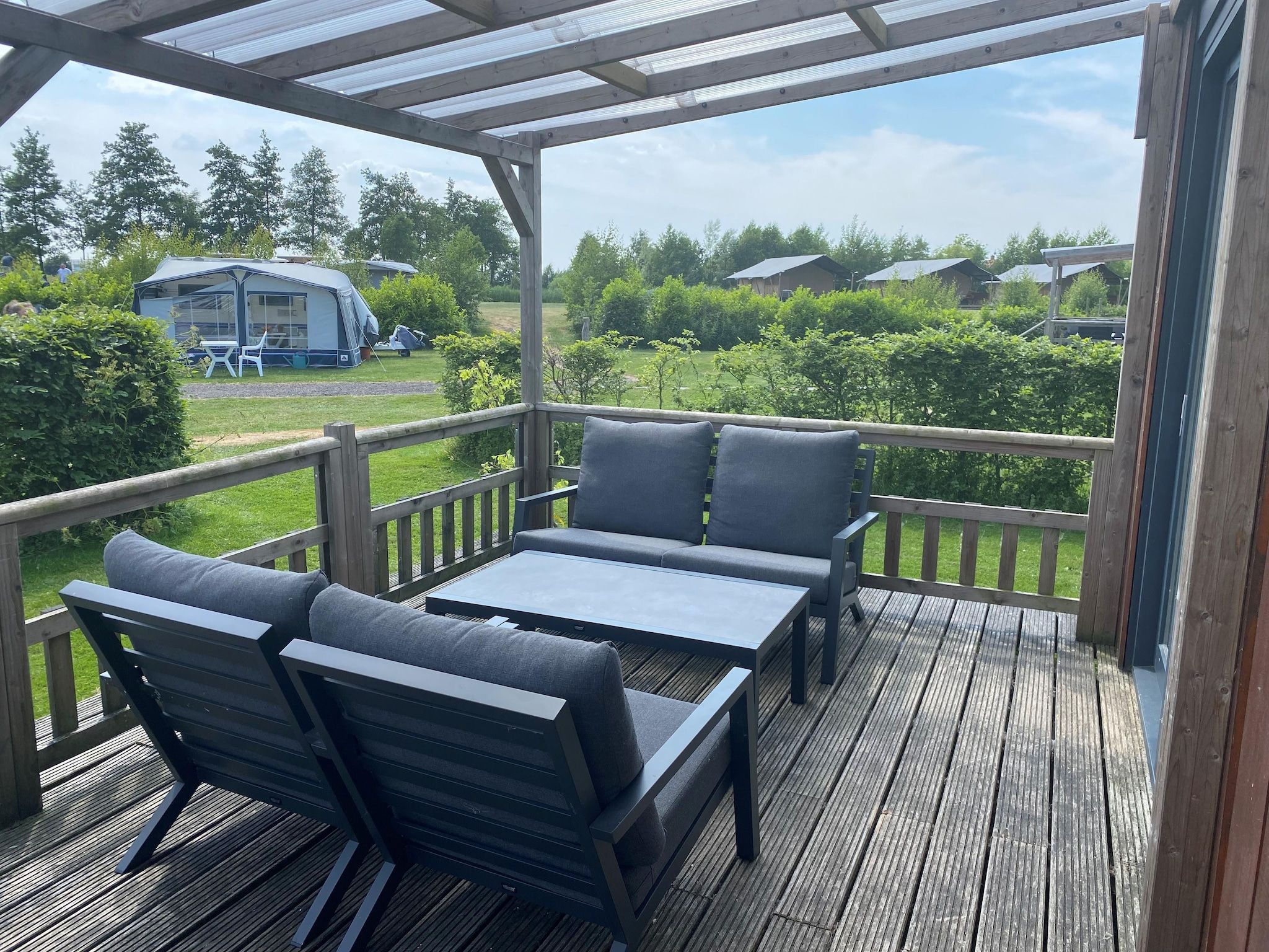 Het uitzicht vanaf Chalet Doutzen in De Veenhoop