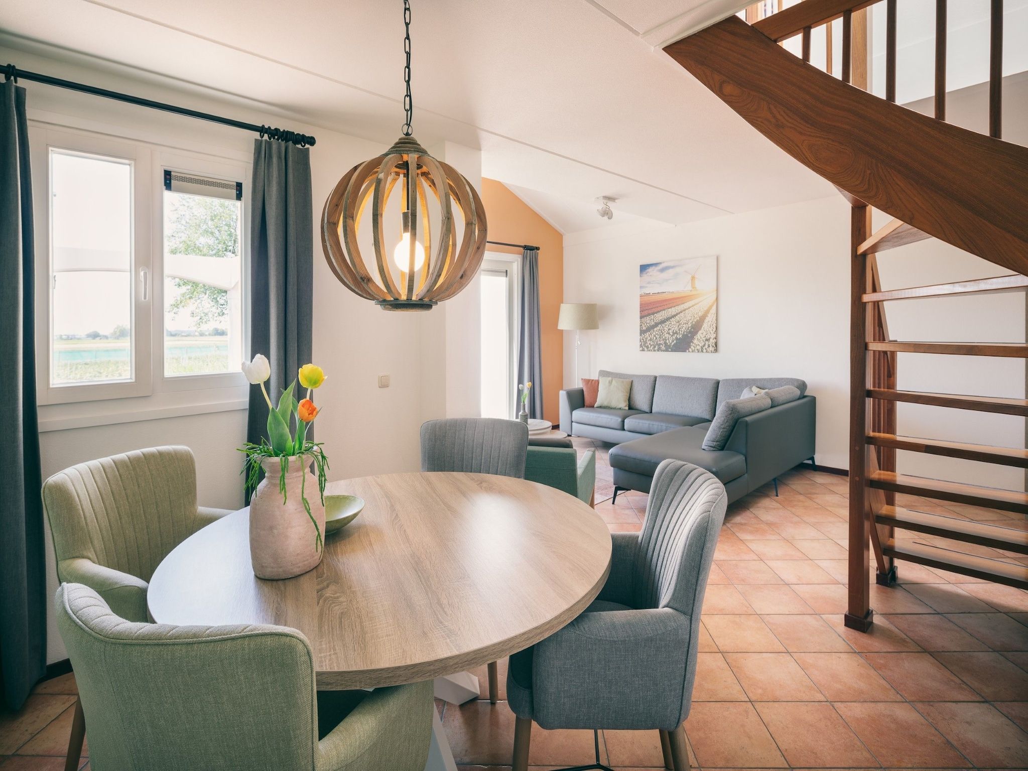 De woonkamer van Duinresort Dunimar 1 in Noordwijkerhout