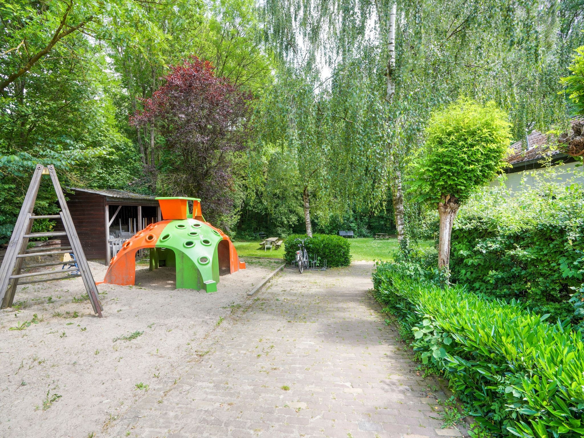 De tuin van Waterval 8P in Ulestraten