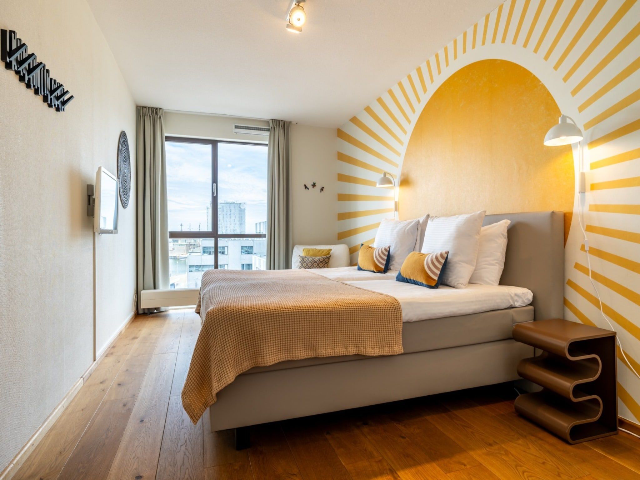 Een slaapkamer van Scheveningen Harbour 32 in Den Haag