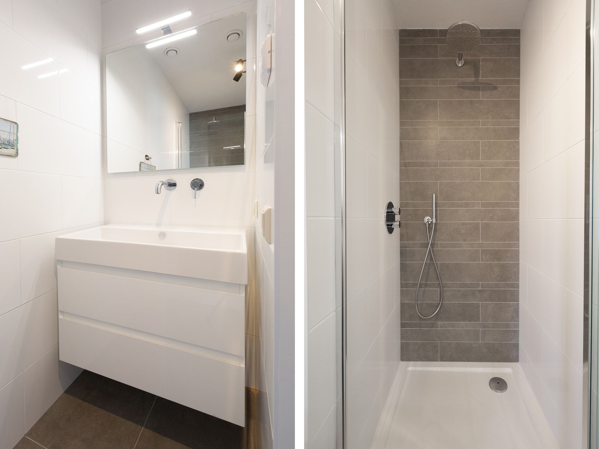 De badkamer van Scheveningen Harbour 72A in Den Haag