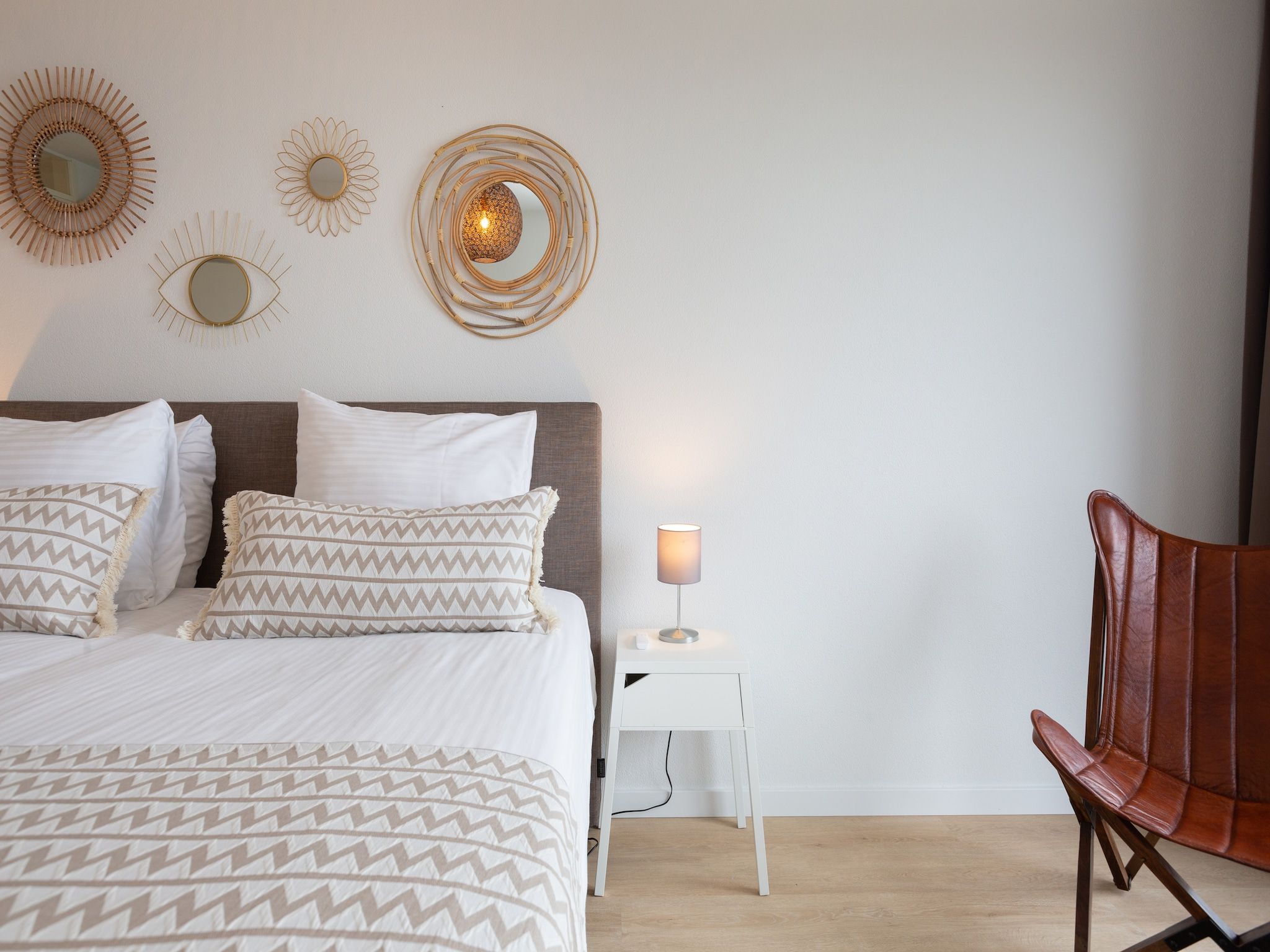 Een slaapkamer van Scheveningen Harbour 72A in Den Haag