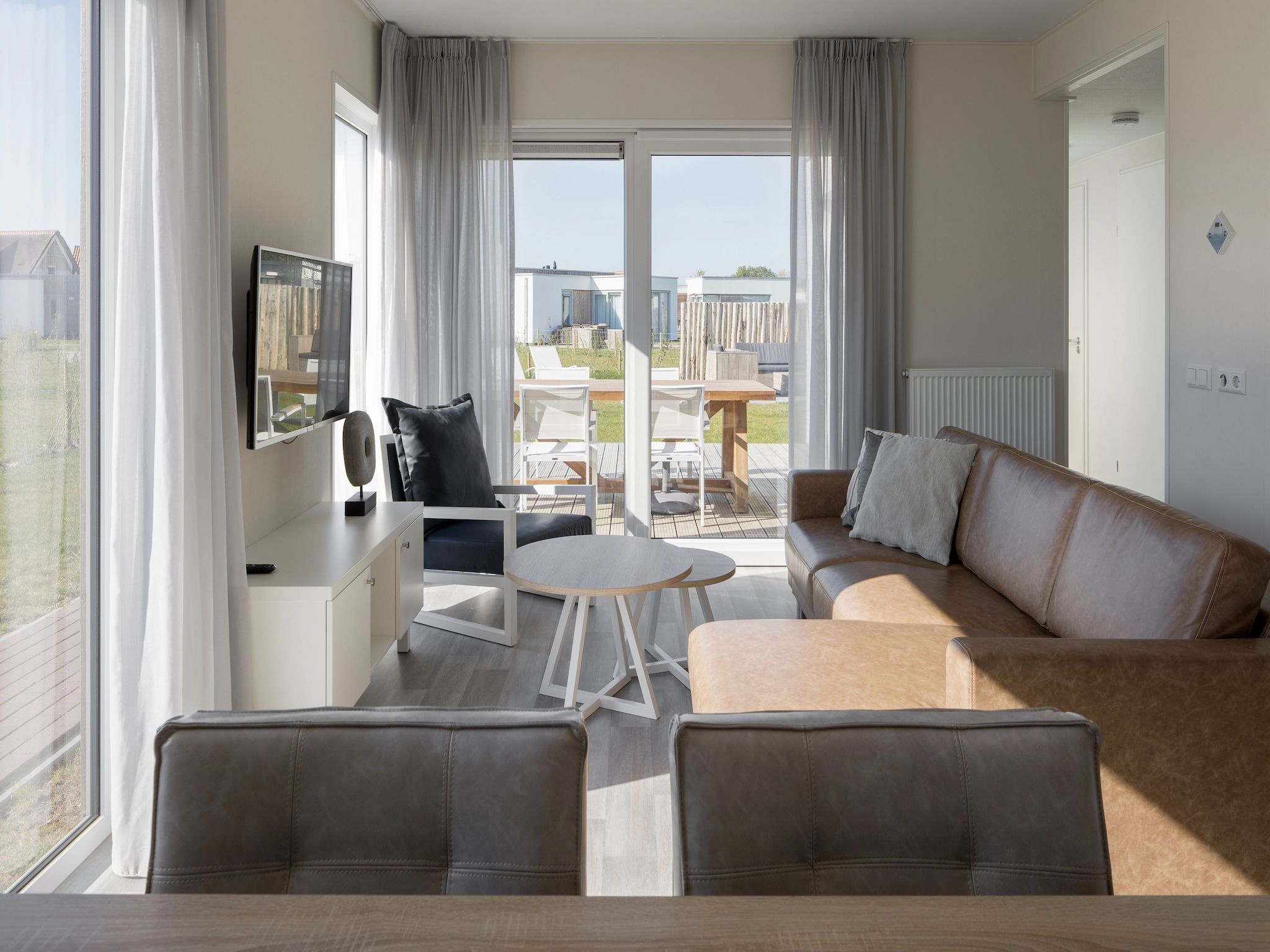 De woonkamer van Beach Resort Nieuwvliet-Bad 14 in Nieuwvliet-Bad