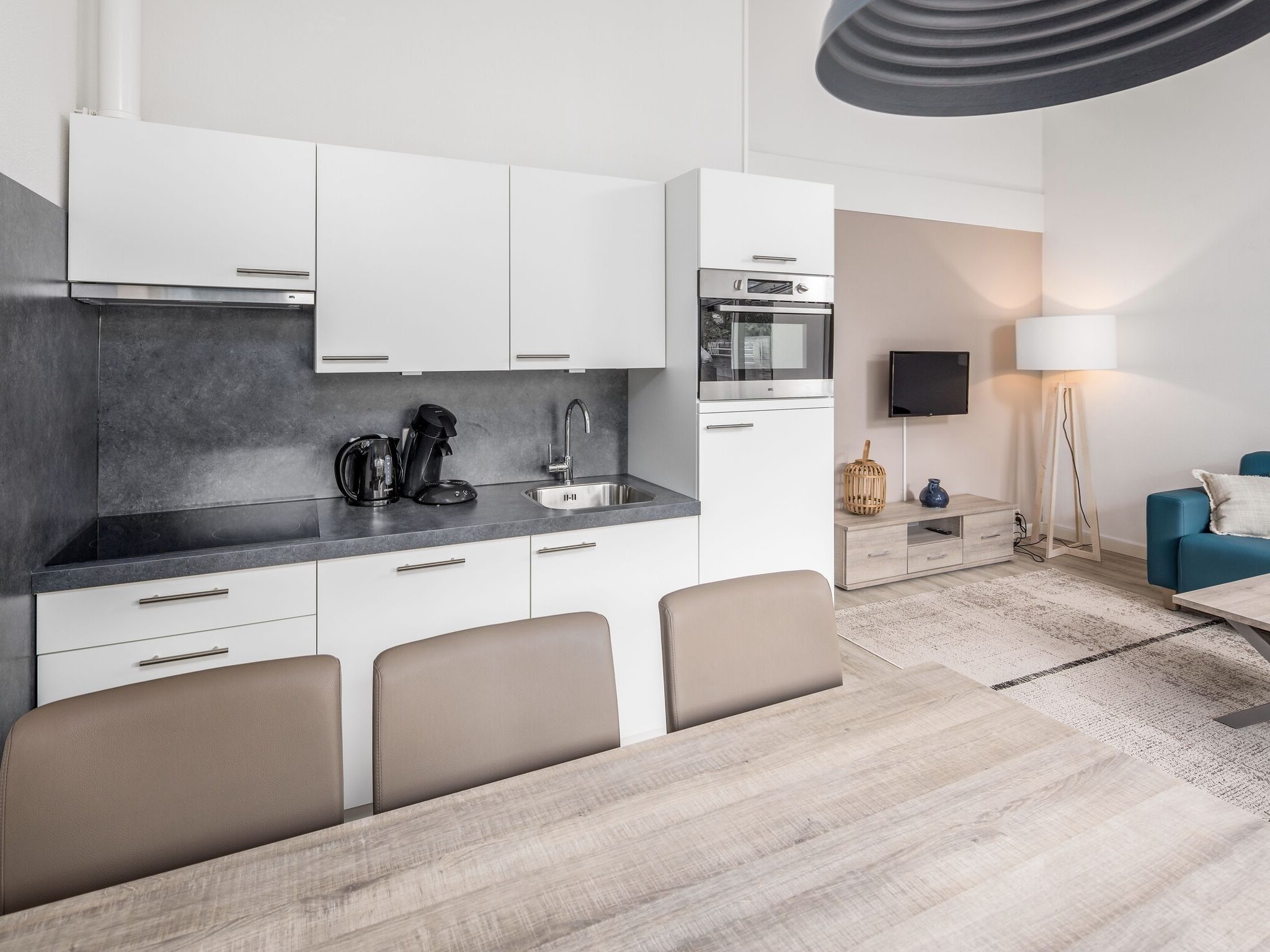 De keuken van Vakantiepark Bos en Duin 1 in Oostkapelle