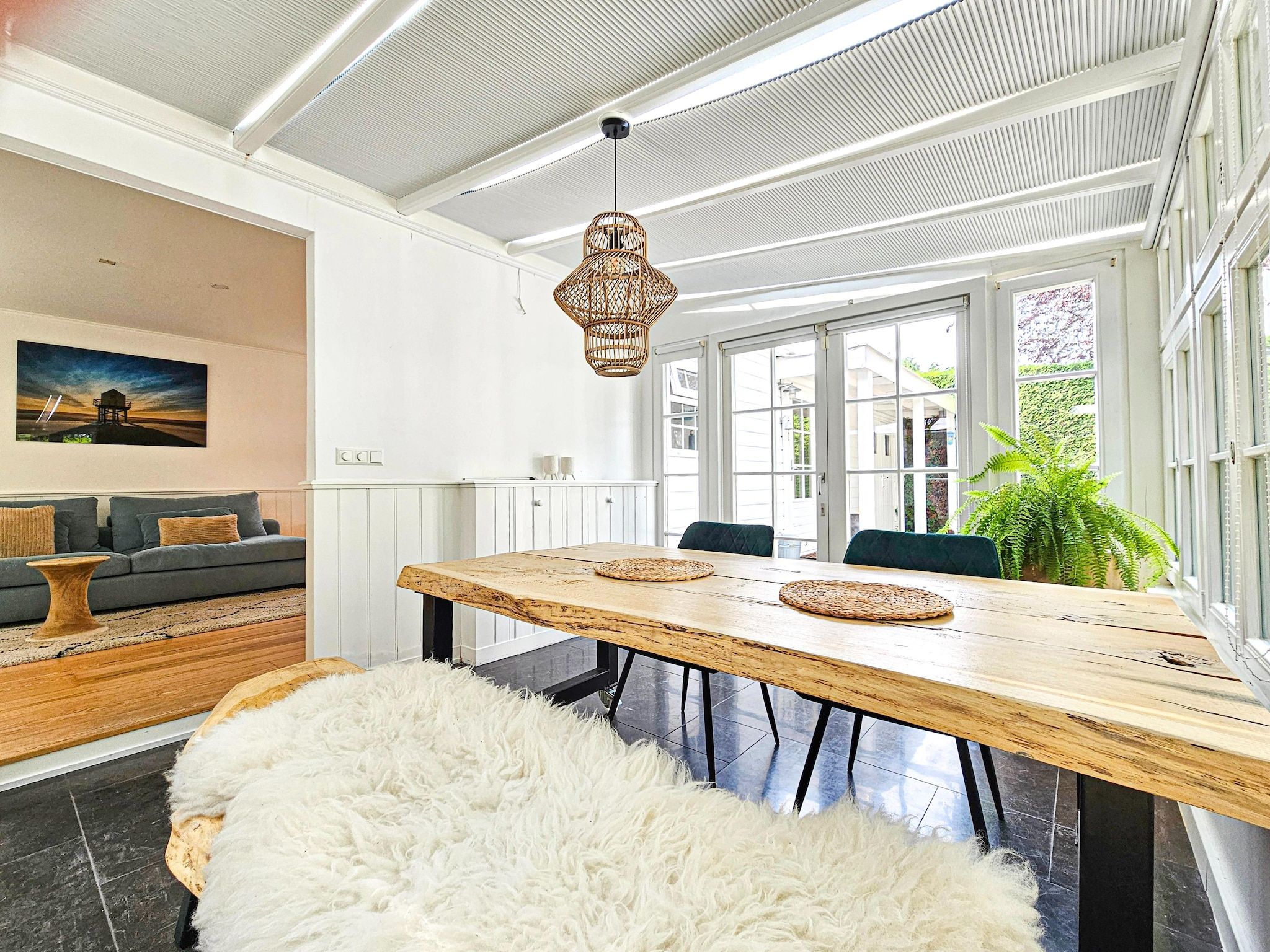 De eetkamer van Chalet Kieftveen 2-4pax nr 571 met Jacuzzi in Voorthuizen