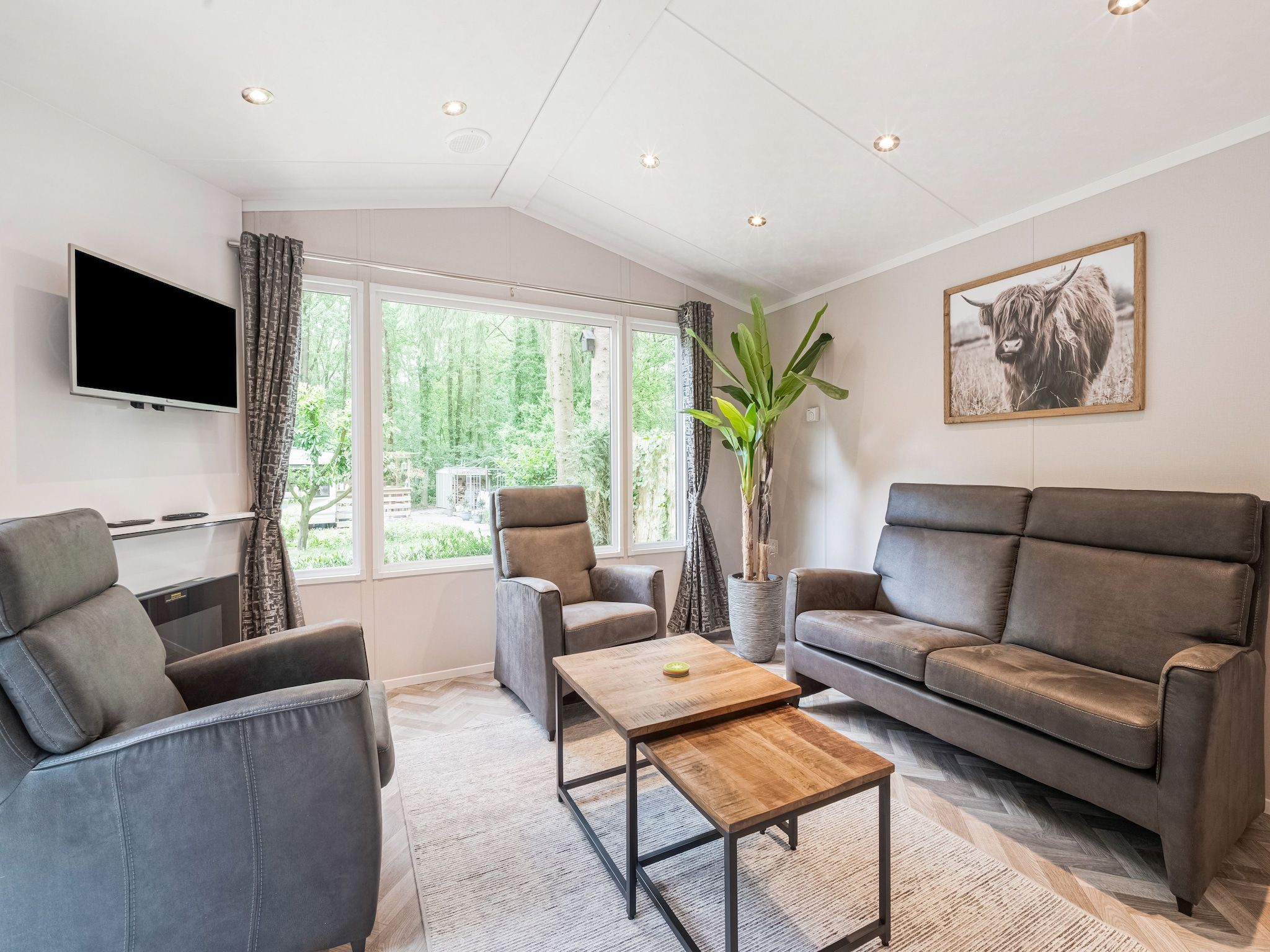 De woonkamer van Chalet in Vledder in Vledder