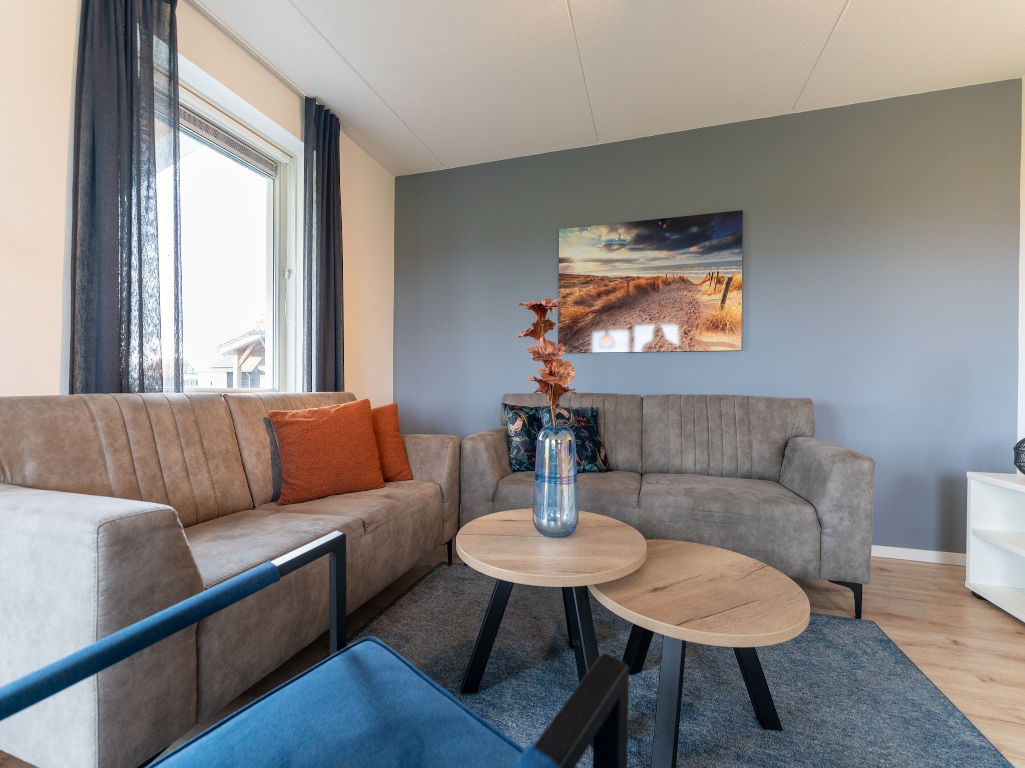 De woonkamer van De Kokmeeuw Huis Nr 11 in Scherpenisse