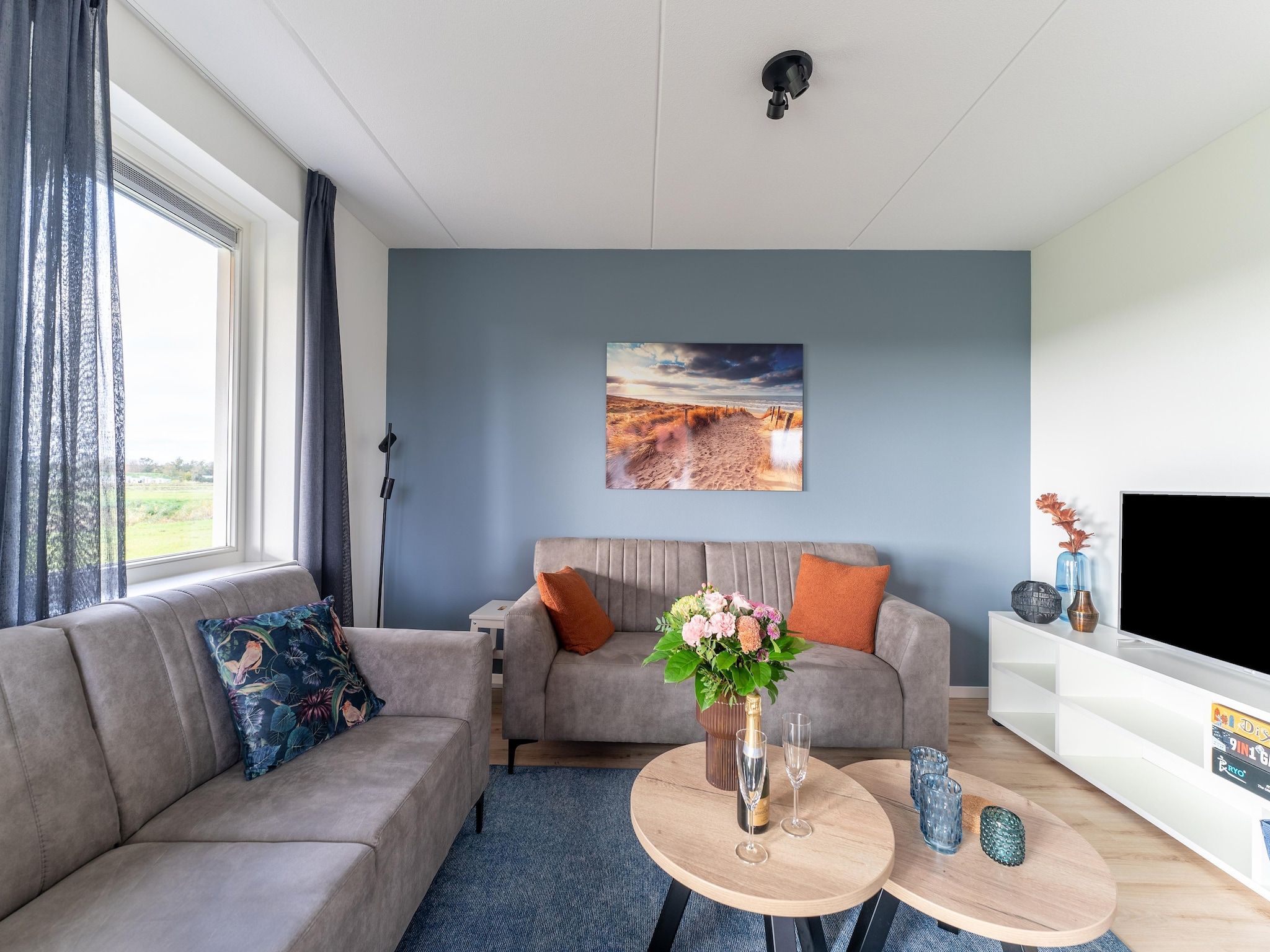 De woonkamer van De Wulp Huis Nr 50 in Scherpenisse