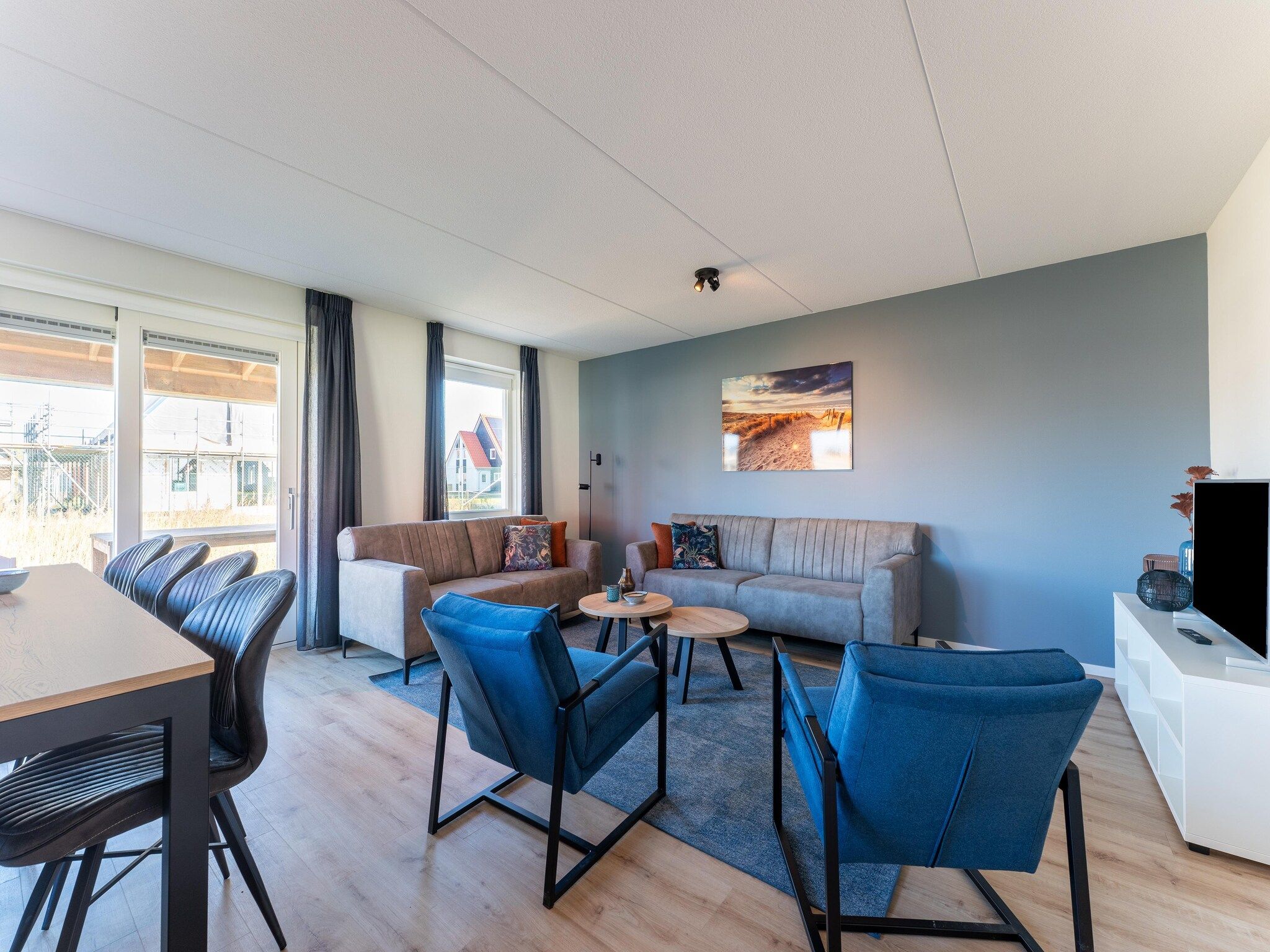 De woonkamer van De Merel Huis  Nr 44 in Scherpenisse