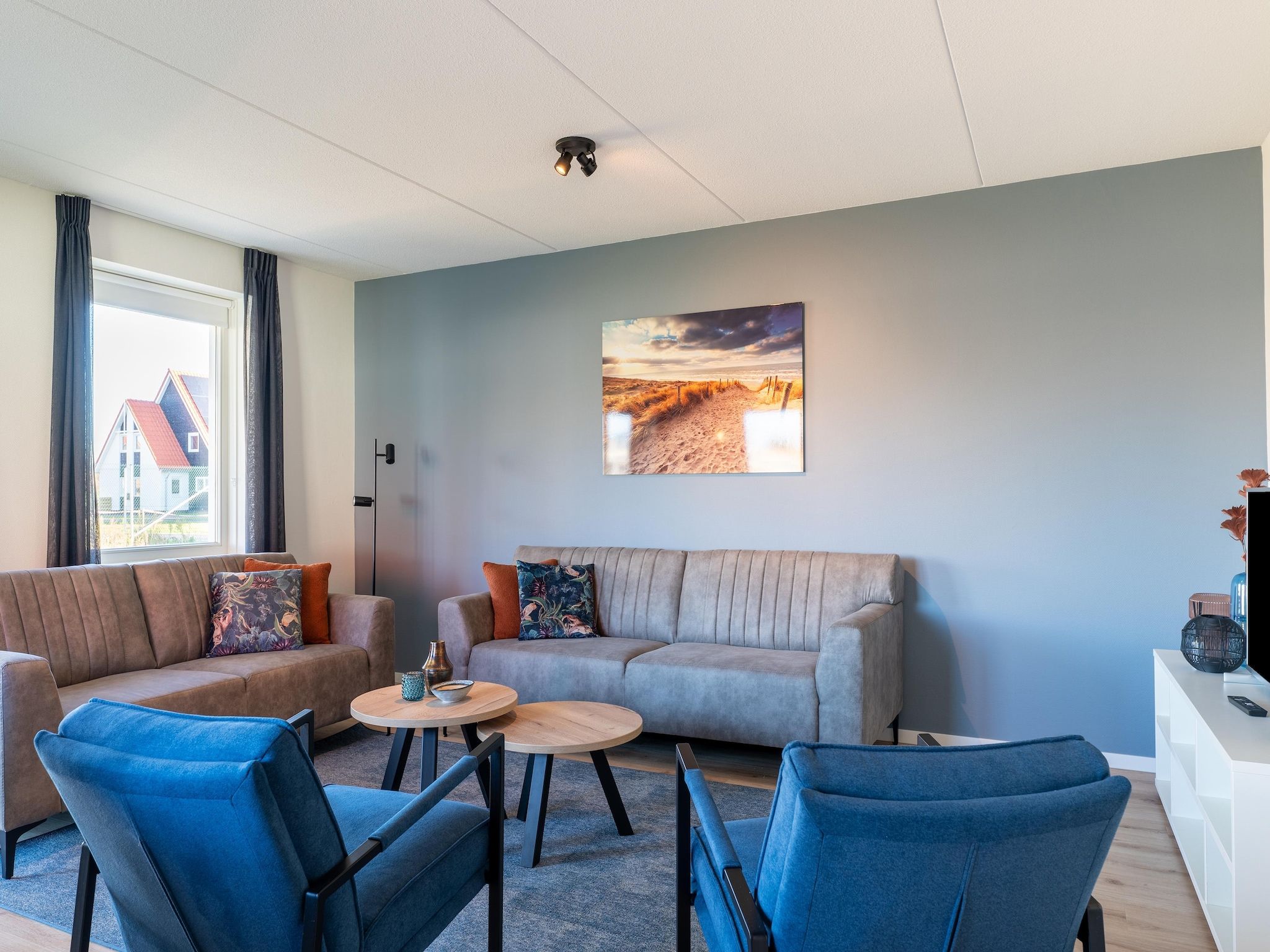 De woonkamer van De Merel Huis  Nr 44 in Scherpenisse