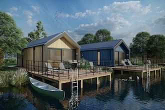 Lodge aan het Meer in Arcen met Waterterras in Arcen