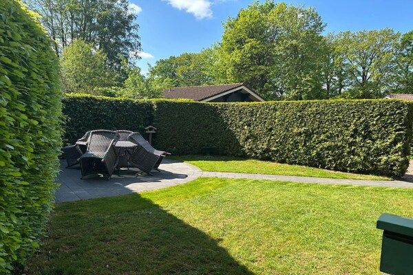 Tuin - Bungalow met omheinde tuin op de Veluwe in Hulshorst (3)